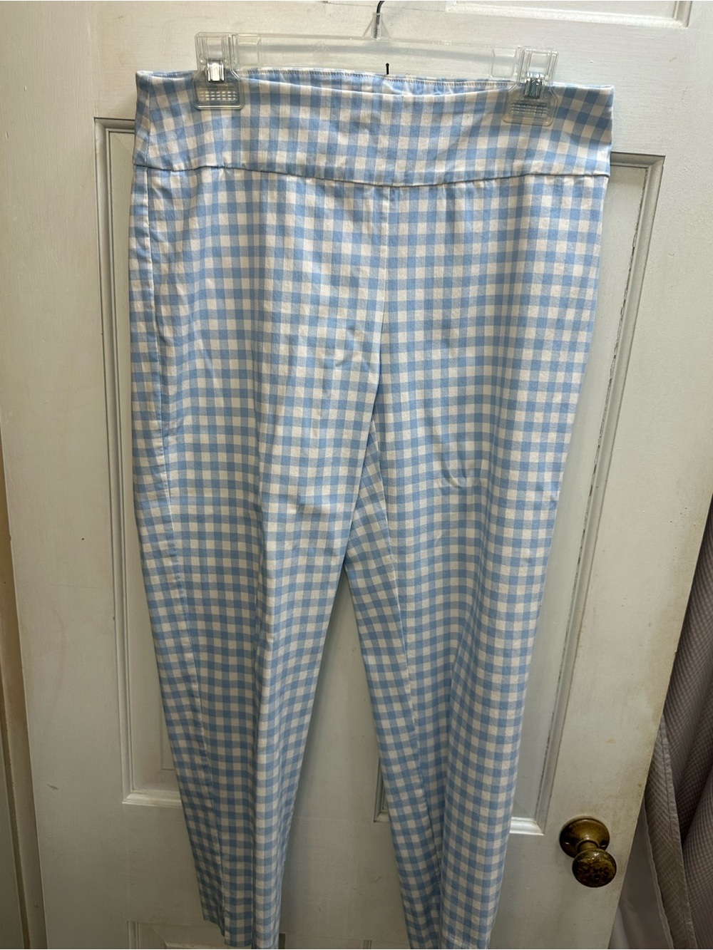 Zac & Rachel Light Blue and White Gingham Women’s Ankle Pants